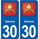 30 Garons blason ville autocollant plaque stickers