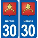 30 Garons blason ville autocollant plaque stickers