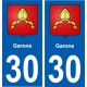 30 Garons blason ville autocollant plaque stickers