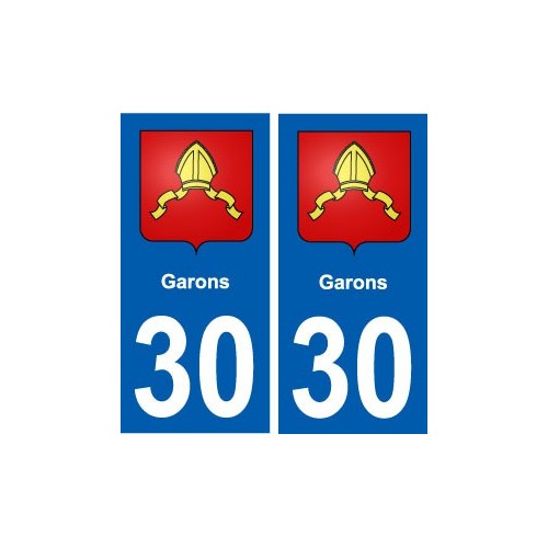 30 Garons blason ville autocollant plaque stickers