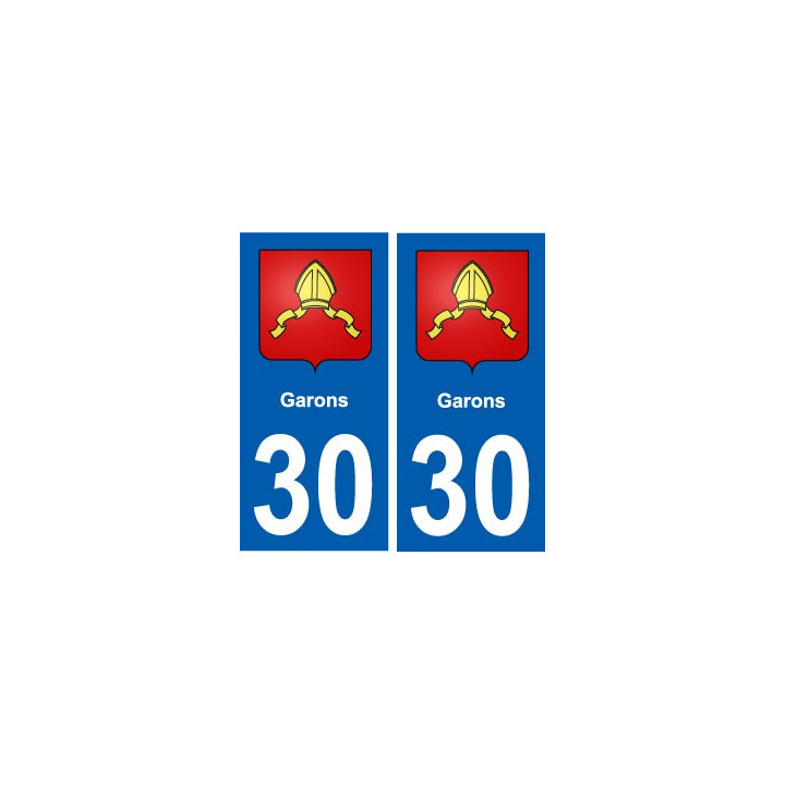 30 Garons blason ville autocollant plaque stickers