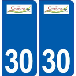 30 Garons logo ville autocollant plaque stickers