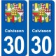 30 Calvisson blason ville autocollant plaque stickers