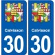 30 Calvisson blason ville autocollant plaque stickers