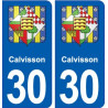 30 Calvisson blason ville autocollant plaque stickers