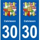 30 Calvisson blason ville autocollant plaque stickers