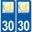 30 Calvisson logo ville autocollant plaque stickers