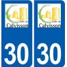 30 Calvisson logo ville autocollant plaque stickers
