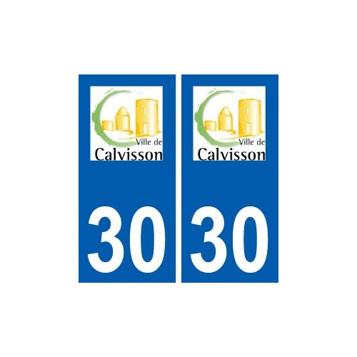30 Calvisson logo ville autocollant plaque stickers