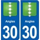 30 Angles blason ville autocollant plaque stickers