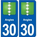 30 Angles blason ville autocollant plaque stickers