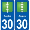 30 Angles blason ville autocollant plaque stickers