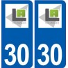 30 Angles logo ville autocollant plaque stickers