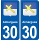 30 Aimargues blason ville autocollant plaque stickers