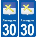 30 Aimargues blason ville autocollant plaque stickers