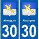 30 Aimargues blason ville autocollant plaque stickers