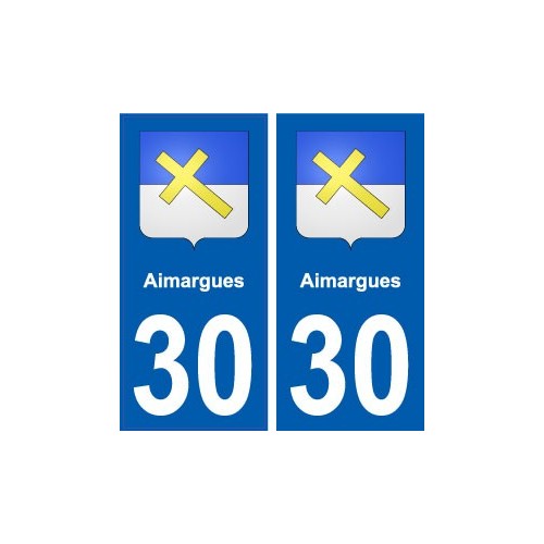30 Aimargues blason ville autocollant plaque stickers