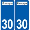 30 Aimargues logo ville autocollant plaque stickers