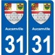 30 Aucamville blason ville autocollant plaque stickers