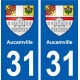 30 Aucamville blason ville autocollant plaque stickers