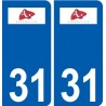 31 Aucamville logo ville autocollant plaque stickers