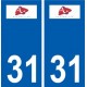 31 Aucamville logo ville autocollant plaque stickers
