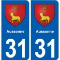 31 Aussonne blason ville autocollant plaque stickers