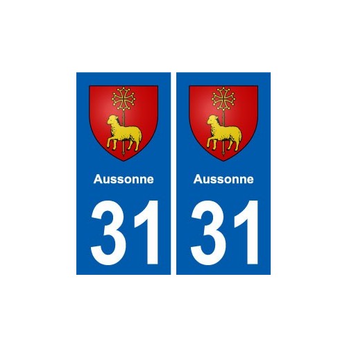 31 Aussonne blason ville autocollant plaque stickers