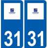 31 Aussonne logo ville autocollant plaque stickers