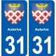 31 Auterive blason ville autocollant plaque stickers