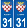 31 Auterive blason ville autocollant plaque stickers