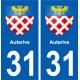 31 Auterive blason ville autocollant plaque stickers