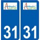 31 Aussonne logo ville autocollant plaque stickers