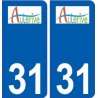 31 Aussonne logo ville autocollant plaque stickers