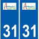 31 Aussonne logo ville autocollant plaque stickers