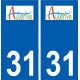 31 Aussonne logo città adesivo, adesivo piastra