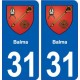 31 Balma blason ville autocollant plaque stickers