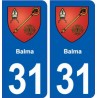 31 Balma blason ville autocollant plaque stickers