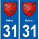 31 Balma blason ville autocollant plaque stickers
