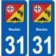 31 Bouloc blason ville autocollant plaque stickers
