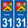 31 Bouloc blason ville autocollant plaque stickers