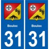 31 Bouloc escudo de armas de la ciudad de etiqueta, placa de la etiqueta engomada