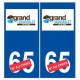 Ski france pyrénées grand tour malet autocollant plaque sticker département au choix