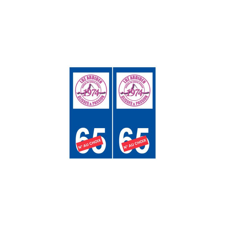 Ski france pyrénées luz ardiden autocollant plaque sticker département au choix