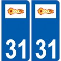 31 Bouloc logo ville autocollant plaque stickers