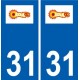 31 Bouloc logo ville autocollant plaque stickers