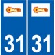 31 Bouloc logotipo de la ciudad de etiqueta, placa de la etiqueta engomada