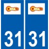 31 Bouloc logotipo de la ciudad de etiqueta, placa de la etiqueta engomada