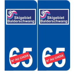 Ski allemagne Balderschwang autocollant plaque sticker département au choix