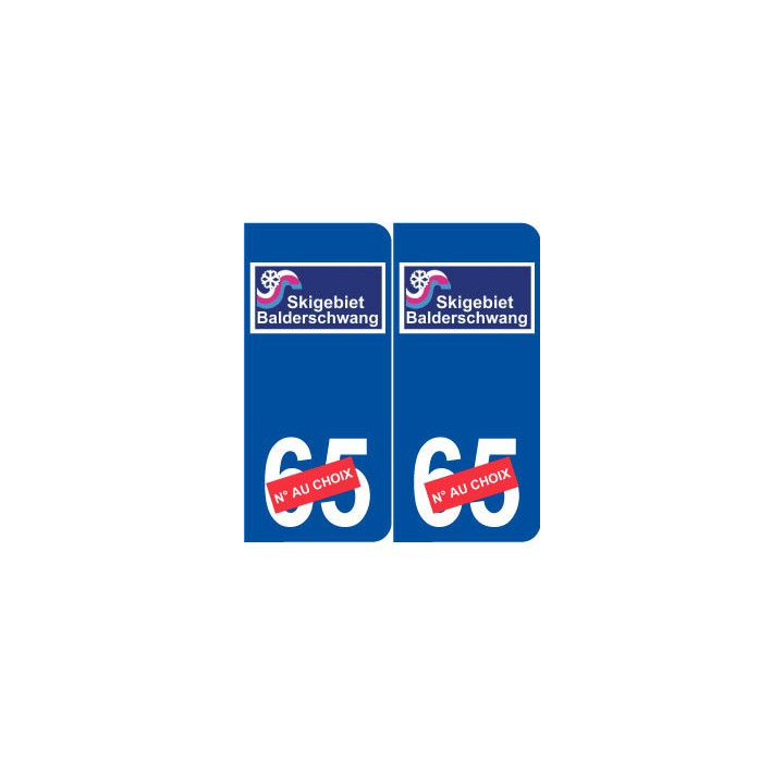 Ski allemagne Balderschwang autocollant plaque sticker département au choix